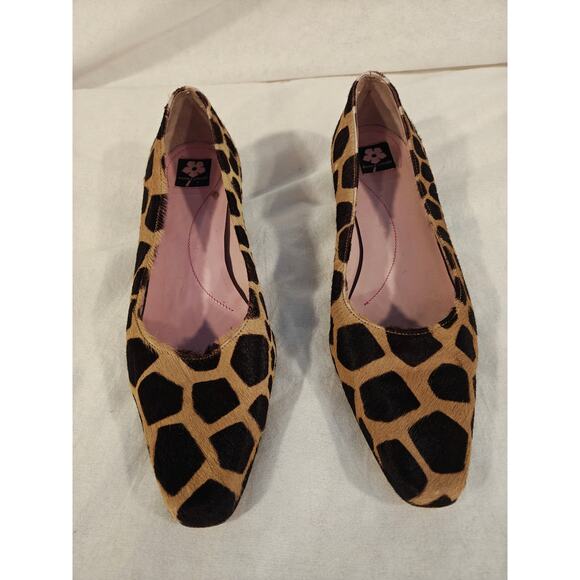 MarK & Steven Leopard Calfhair Kitten Heels 7.5 Career Travel MINOR FLAWS HEELS - Picture 1 of 8